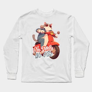 Cool cat riding motorbike Long Sleeve T-Shirt